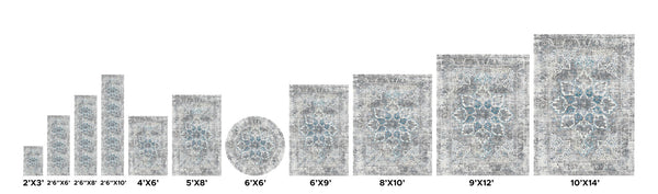 Pasargad Efes Medallion Efes Polypropylene & Polyester Rug pd-167b 4x6-PASARGAD