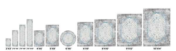 Pasargad Efes Medallion Efes Polypropylene & Polyester Rug PD-169B 4x6-PASARGAD