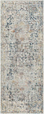 Presidential PDT-2300 Traditional Polyester Rug PDT2300-338 Pale Blue, Bright Blue, Medium Gray, Peach, Ivory, Butter, Burnt Orange, Lime, Charcoal 100% Polyester 3'3" x 8'