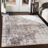 Presidential PDT-2301 Modern Polyester Rug PDT2301-9131 Medium Gray, Charcoal, Ivory, Butter, Pale Blue, Bright Blue, Lime, Peach, Burnt Orange 100% Polyester 8'10" x 12'10"