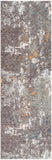 Presidential PDT-2302 Modern Polyester Rug PDT2302-3310 Charcoal, Medium Gray, Pale Blue, Burnt Orange, Peach, Ivory, Butter, Bright Blue, Lime 100% Polyester 3'3" x 10'