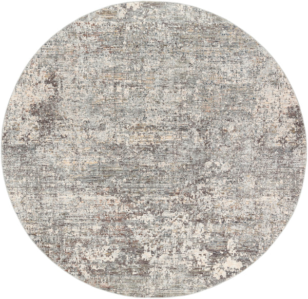 Presidential PDT-2303 Modern Polyester Rug PDT2303-710RD Pale Blue, Medium Gray, Butter, Charcoal, Ivory, Bright Blue, Lime, Peach, Burnt Orange 100% Polyester 7'10" Round
