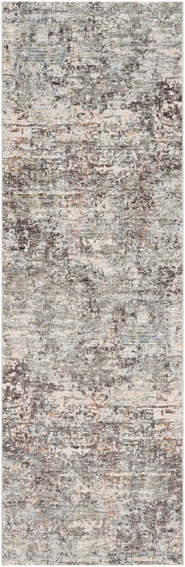Presidential PDT-2304 Modern Polyester Rug PDT2304-3310 Medium Gray, Charcoal, Ivory, Butter, Pale Blue, Bright Blue, Lime, Peach, Burnt Orange 100% Polyester 3'3" x 10'