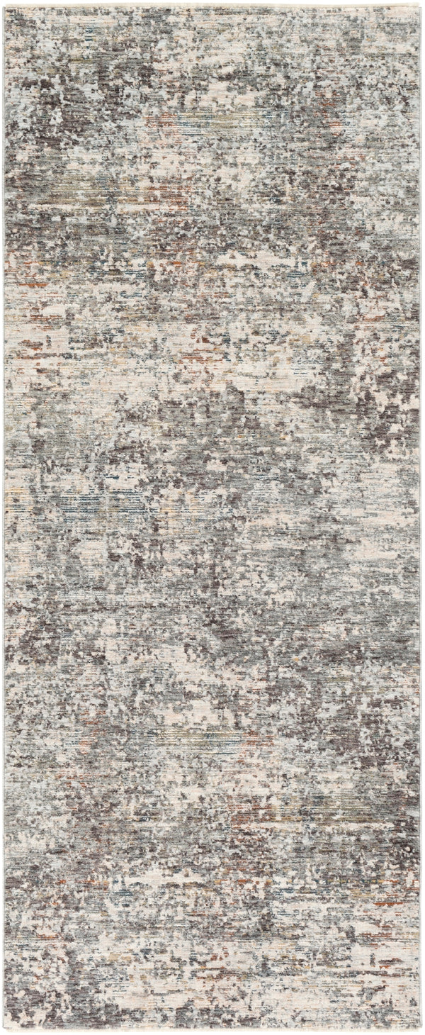 Presidential PDT-2304 Modern Polyester Rug PDT2304-338 Medium Gray, Charcoal, Ivory, Butter, Pale Blue, Bright Blue, Lime, Peach, Burnt Orange 100% Polyester 3'3" x 8'