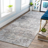 Presidential PDT-2304 Modern Polyester Rug PDT2304-338 Medium Gray, Charcoal, Ivory, Butter, Pale Blue, Bright Blue, Lime, Peach, Burnt Orange 100% Polyester 3'3" x 8'