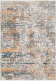 Presidential PDT-2305 Modern Polyester Rug PDT2305-9131 Bright Blue, Burnt Orange, Peach, Pale Blue, Medium Gray, Charcoal, Ivory, Butter, Lime 100% Polyester 8'10" x 12'10"