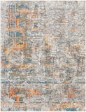 Presidential PDT-2305 Modern Polyester Rug PDT2305-710103 Bright Blue, Burnt Orange, Peach, Pale Blue, Medium Gray, Charcoal, Ivory, Butter, Lime 100% Polyester 7'10" x 10'