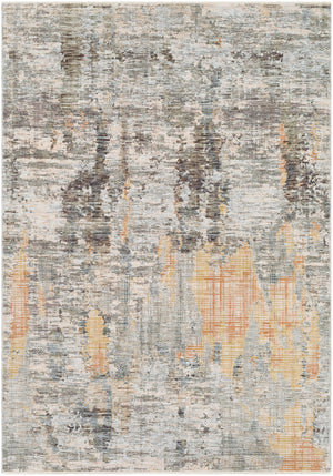 Presidential PDT-2306 Modern Polyester Rug PDT2306-9131 Lime, Peach, Burnt Orange, Pale Blue, Bright Blue, Ivory, Butter, Medium Gray, Charcoal 100% Polyester 8'10" x 12'10"