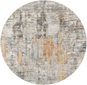 Presidential PDT-2306 Modern Polyester Rug PDT2306-710RD Lime, Peach, Burnt Orange, Pale Blue, Bright Blue, Ivory, Butter, Medium Gray, Charcoal 100% Polyester 7'10" Round