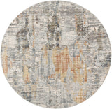 Presidential PDT-2306 Modern Polyester Rug PDT2306-710RD Lime, Peach, Burnt Orange, Pale Blue, Bright Blue, Ivory, Butter, Medium Gray, Charcoal 100% Polyester 7'10" Round