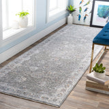 Presidential PDT-2307 Traditional Polyester Rug PDT2307-338 Lime, Medium Gray, Ivory, Butter, Bright Blue, Peach, Burnt Orange, Pale Blue, Charcoal 100% Polyester 3'3" x 8'