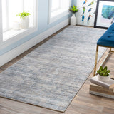 Presidential PDT-2308 Modern Polyester Rug PDT2308-338 Medium Gray, Charcoal, Ivory, Butter, Pale Blue, Bright Blue, Lime, Peach, Burnt Orange 100% Polyester 3'3" x 8'