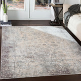 Presidential PDT-2310 Traditional Polyester Rug PDT2310-9131 Medium Gray, Ivory, Butter, Pale Blue, Bright Blue, Charcoal, Lime, Peach, Burnt Orange 100% Polyester 8'10" x 12'10"