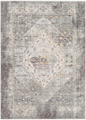 Presidential PDT-2311 Traditional Polyester Rug PDT2311-9131 Medium Gray, Charcoal, Ivory, Butter, Pale Blue, Bright Blue, Lime, Peach, Burnt Orange 100% Polyester 8'10" x 12'10"