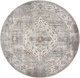 Presidential PDT-2311 Traditional Polyester Rug PDT2311-710RD Medium Gray, Charcoal, Ivory, Butter, Pale Blue, Bright Blue, Lime, Peach, Burnt Orange 100% Polyester 7'10" Round