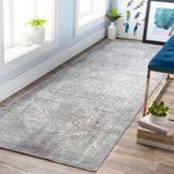 Presidential PDT-2311 Traditional Polyester Rug PDT2311-338 Medium Gray, Charcoal, Ivory, Butter, Pale Blue, Bright Blue, Lime, Peach, Burnt Orange 100% Polyester 3'3" x 8'