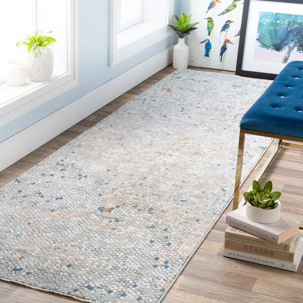 Presidential PDT-2312 Modern Polyester Rug PDT2312-338 Dark Green, Dark Blue, Ivory, Butter, Burnt Orange 100% Polyester 3'3" x 8'