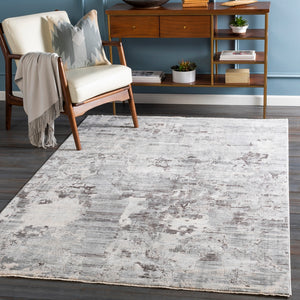 Presidential PDT-2314 Modern Polyester Rug PDT2314-9131 Pale Blue, Dark Green, Bright Blue, Medium Gray, Charcoal, Ivory 100% Polyester 8'10" x 12'10"