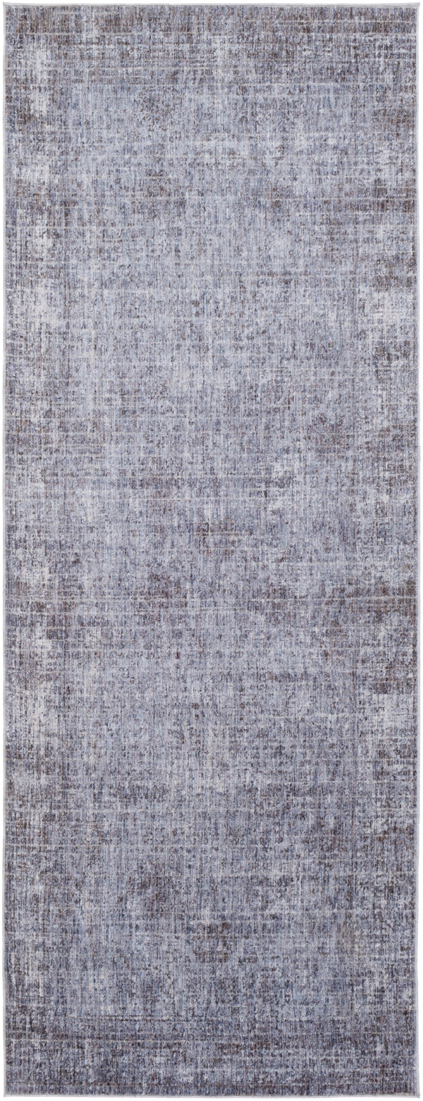 Presidential PDT-2319 Traditional Polyester Rug PDT2319-338 Bright Blue, Pale Blue, Dark Blue, Charcoal, Medium Gray, Ivory 100% Polyester 3'3" x 8'