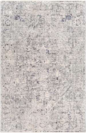 Presidential PDT-2321 Traditional Polyester Rug PDT2321-9131 Medium Gray, Bright Blue, Pale Blue, Dark Blue, Charcoal, Dark Green, Ivory 100% Polyester 8'10" x 12'10"