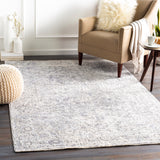 Presidential PDT-2321 Traditional Polyester Rug PDT2321-9131 Medium Gray, Bright Blue, Pale Blue, Dark Blue, Charcoal, Dark Green, Ivory 100% Polyester 8'10" x 12'10"