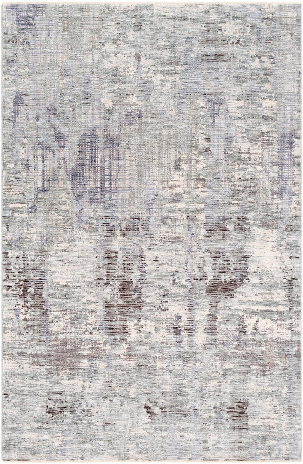 Presidential PDT-2322 Modern Polyester Rug PDT2322-9131 Medium Gray, Bright Blue, Pale Blue, Dark Blue, Charcoal, Dark Green, Ivory 100% Polyester 8'10" x 12'10"