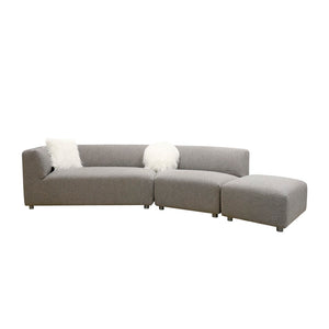 Pasargad Portfino Modern Sectional Sofa with Fur Pillow PDY-20024-PASARGAD