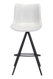 English Elm EE2649 100% Polyurethane, Plywood, Steel Modern Commercial Grade Bar Chair Set - Set of 2 White, Black 100% Polyurethane, Plywood, Steel