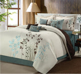 Bliss Garden Beige Queen 8 piece comforter set