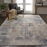 Nourison Rustic Textures RUS05 Painterly Machine Made Power-loomed Indoor Area Rug Beige/Grey 7'10" x 10'6" 99446460462