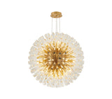 Bethel Brass Chandelier in Metal & Crystal