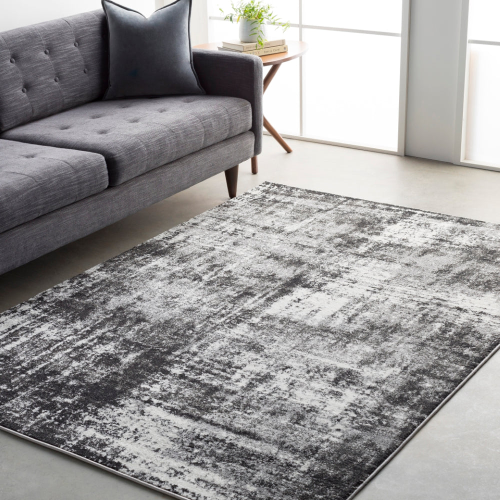 Pepin PEI-1006 Modern Polypropylene Rug PEI1006-5376 Charcoal, Black, Cream, Medium Gray 100% Polypropylene 5'3" x 7'7"
