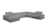 VIG Furniture Divani Casa Pella - Modern Grey Italian Leather U Shaped Sectional Sofa VGCA5106O-GRY-LAF-SECT