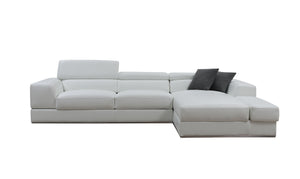 VIG Furniture Divani Casa Pella Mini - Modern White Leather Right Facing Sectional Sofa VGCA5106A-WHT-RAF-SECT