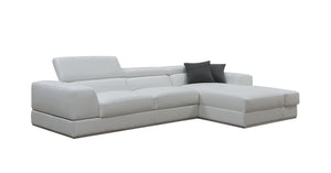 VIG Furniture Divani Casa Pella Mini - Modern White Leather Right Facing Sectional Sofa VGCA5106A-WHT-RAF-SECT
