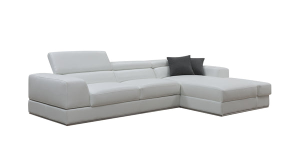 VIG Furniture Divani Casa Pella Mini - Modern White Leather Right Facing Sectional Sofa VGCA5106A-WHT-RAF-SECT