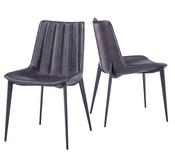 VIG Furniture Modrest Peoria - Modern Brown & Black Dining Chair (Set of 2) VGHR3590-BRN-DC