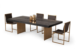 VIG Furniture Modrest Perret - Large Glam Black Ash + Brushed Brass Dining Table VGGMDT-1330D-LRG-BLK-DT