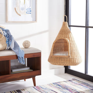 Tifa Luxury Cat Bed with Chic Rattan Frame & Soft Cotton Cushion – Stylish Pet Accessory for Cats