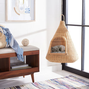 Tifa Luxury Cat Bed with Chic Rattan Frame & Soft Cotton Cushion – Stylish Pet Accessory for Cats