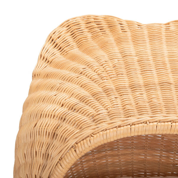 Toru Cat Bed with Plush Cushion - Chic Rattan Design in Natural Honey for Your Feline Royalty!