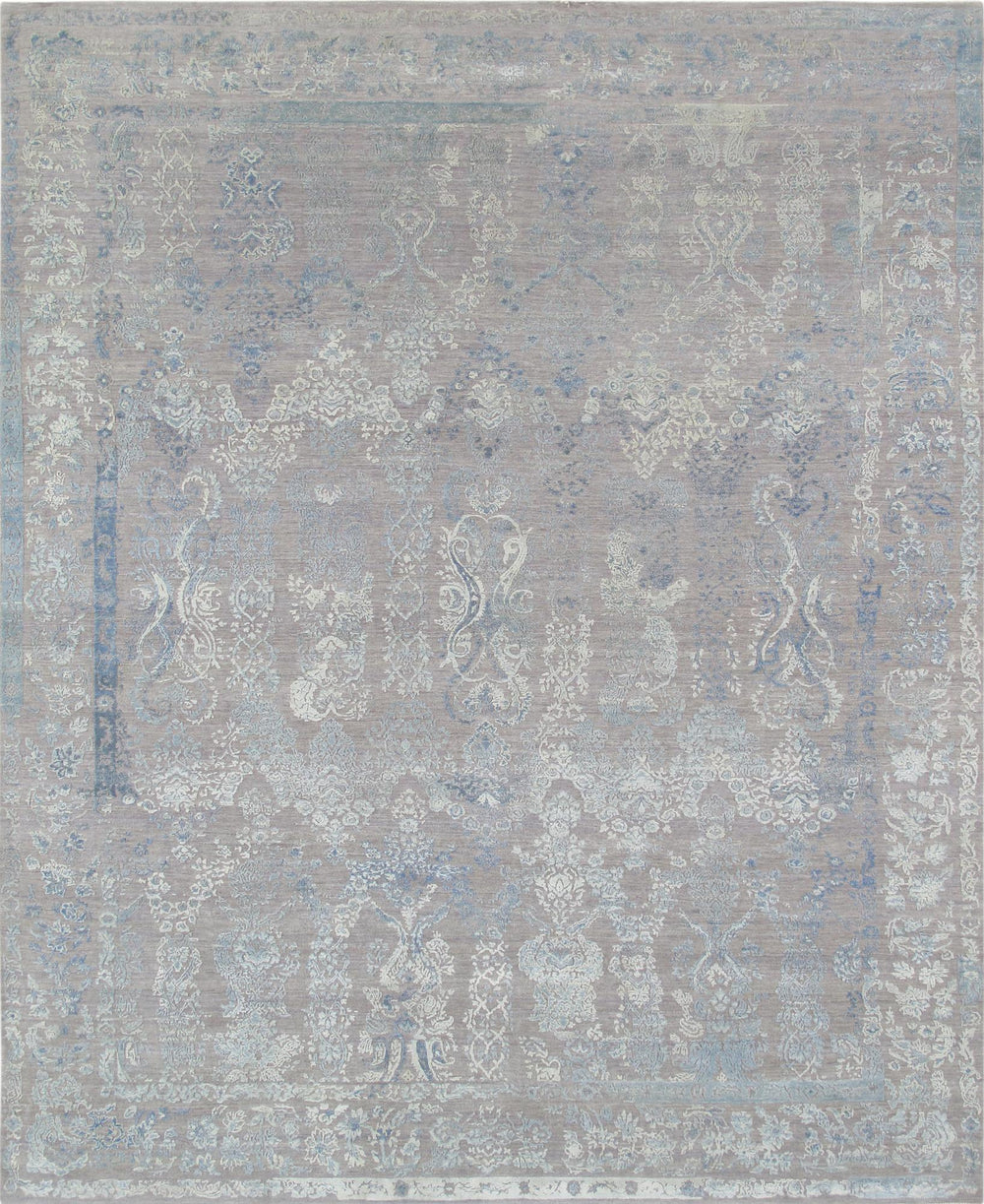 Pasargad Transitional Collection Hand-Knotted Silk & Wool Area Rug PF-10GB 8X10-PASARGAD