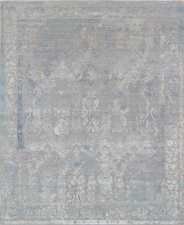 Pasargad Transitional Collection Hand-Knotted Silk & Wool Area Rug PF-10GB 8X10-PASARGAD