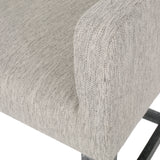 Armga Contemporary Fabric Upholstered Wood 26 inch Counter Stools, Light Gray and Gray Noble House