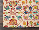 Nourison Vivid VIV08 Floral Handmade Tufted Indoor Area Rug Ivory 6'6" x 9'6" 99446227645