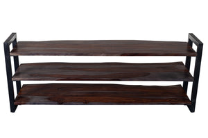 Porter Designs Manzanita Live Edge Solid Acacia Wood Natural TV Stand Gray 06-196-10-BS64M