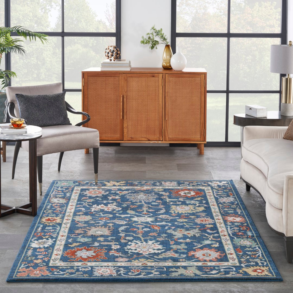 Nourison Parisa PSA03 French Country Machine Made Loom-woven Indoor Area Rug Denim 5'3" x 7'5" 99446858290
