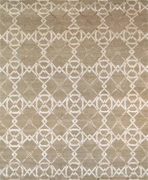 Pasargad Modern Collection Hand-Loomed Silk & Wool Area Rug PG-02-1 8X10-PASARGAD
