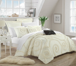 Rosalia Beige Queen 7pc Non Kit Comforter