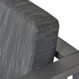 Noble House Navan Outdoor Aluminum 6 Seater Sofa Set, Black and Dark Gray
